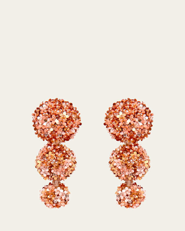 Triple Pom Drop Earrings